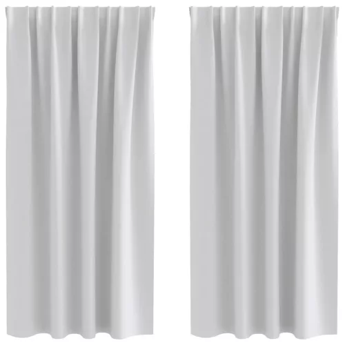  Függönyök függönyökkel 2 pcs Világosszürke Poliészter
