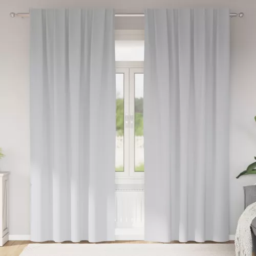  Függönyök 2 pcs Halvány szürke 245 x 140 cm Poliészter