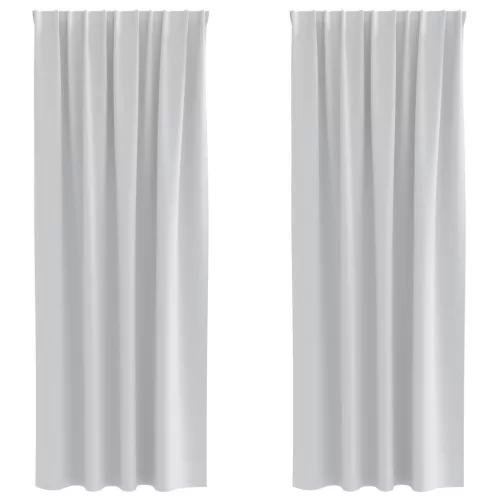  Függönyök 2 pcs Halvány szürke 260 x 140 cm Poliészter