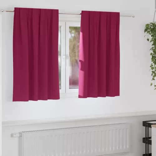  Fekete Függöny Gyűrűkkel 2 pcs Bordó 140 x 140 cm Poliészter