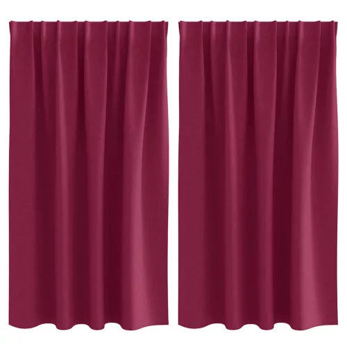  Fekete Függöny Gyűrűkkel 2 pcs Bordó 140 x 140 cm Poliészter