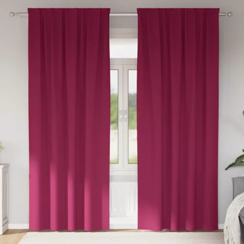  Függönyök függönyökkel 2 pcs Bordó 225 x 140 cm Poliészter
