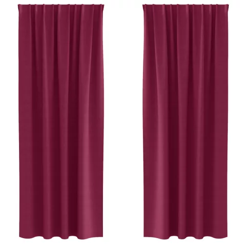  Függönyök függönyökkel 2 pcs Bordó 225 x 140 cm Poliészter