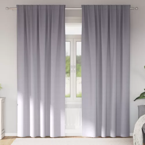  Függönyök függönyökkel 2 pcs Fém szürke 225 x 140 cm Poliészter