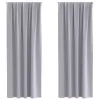  Függönyök függönyökkel 2 pcs Fém szürke 225 x 140 cm Poliészter