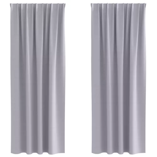  Függönyök függönyökkel 2 pcs Fém szürke 225 x 140 cm Poliészter