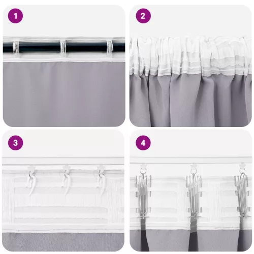  Függönyök függönyökkel 2 pcs Fém szürke 225 x 140 cm Poliészter