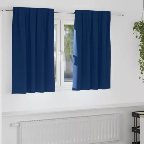  Fekete Függöny Gyűrűkkel 2 pcs Sötét kék 140 x 140 cm
