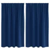  Fekete Függöny Gyűrűkkel 2 pcs Sötét kék 140 x 140 cm
