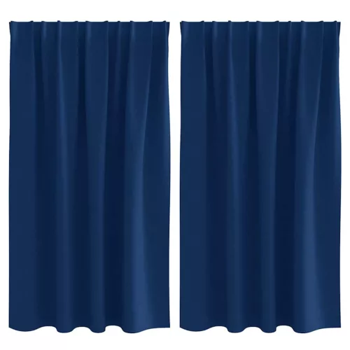  Fekete Függöny Gyűrűkkel 2 pcs Sötét kék 140 x 140 cm