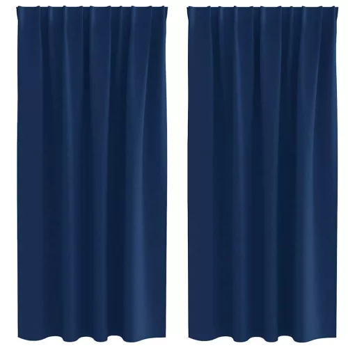  Fekete Függöny Gyűrűkkel 2 pcs Sötét kék 175 x 140 cm