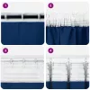  Fekete Függöny Gyűrűkkel 2 pcs Sötét kék 175 x 140 cm