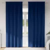  Függönyök függönyökkel 2 pcs Sötétkék 225 x 140 cm Poliészter