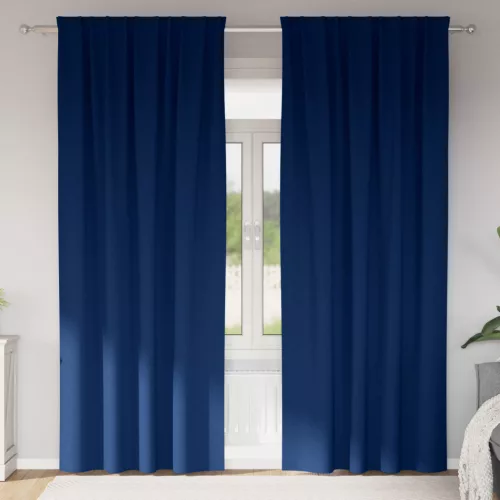  Függönyök függönyökkel 2 pcs Sötétkék 225 x 140 cm Poliészter