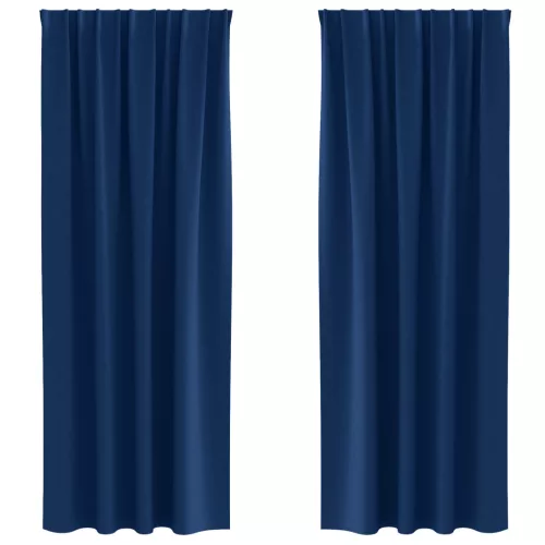  Függönyök függönyökkel 2 pcs Sötétkék 225 x 140 cm Poliészter