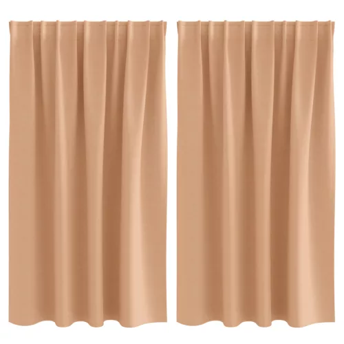  Függönyök 2 pcs Világosbarna 140 x 140 cm Poliészter