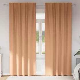  Függönyök 2 pcs Világosbarna 245 x 140 cm Poliészter