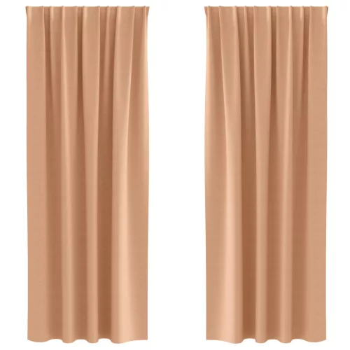  Függönyök 2 pcs Világosbarna 260 x 140 cm Poliészter