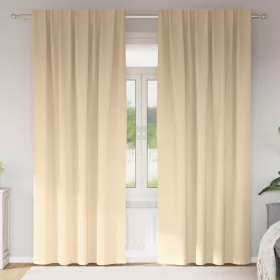    Függönyök függönyökkel 2 pcs Krém 245 x 140 cm Poliészter