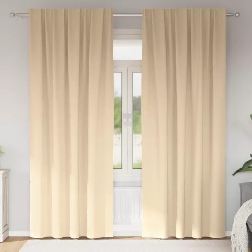  Függönyök függönyökkel 2 pcs Krém 260 x 140 cm Poliészter