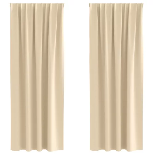  Függönyök függönyökkel 2 pcs Krém 260 x 140 cm Poliészter