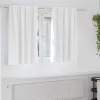  Fekete Függöny Gyűrűkkel 2 pcs Fényes fehér 140 x 140 cm