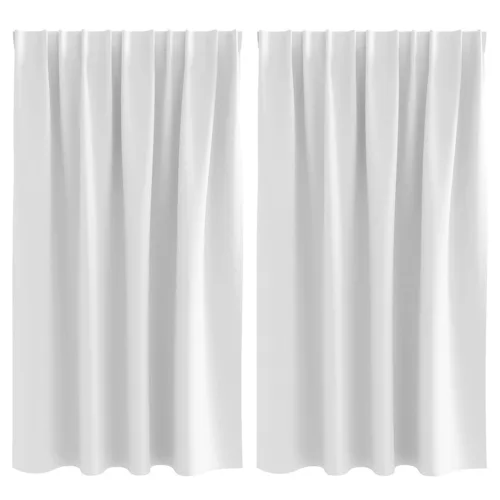  Fekete Függöny Gyűrűkkel 2 pcs Fényes fehér 140 x 140 cm