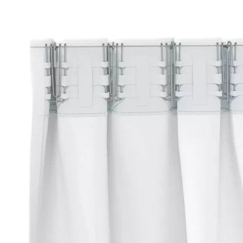  Fekete Függöny Gyűrűkkel 2 pcs Fényes fehér 140 x 140 cm