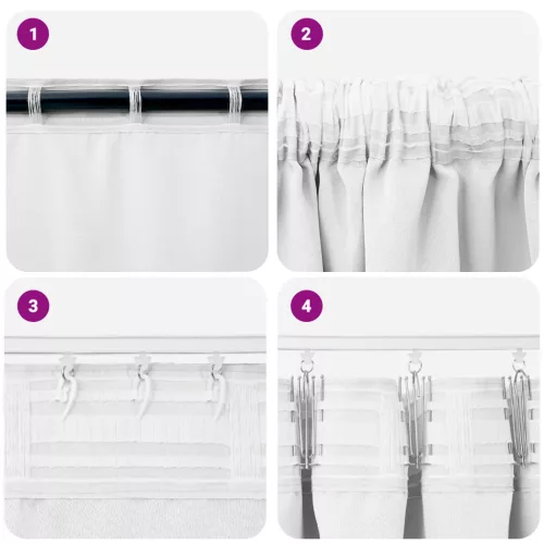  Sötétítő függönyök 2 pcs Tiszta fehér 245 x 140 cm Poliészter