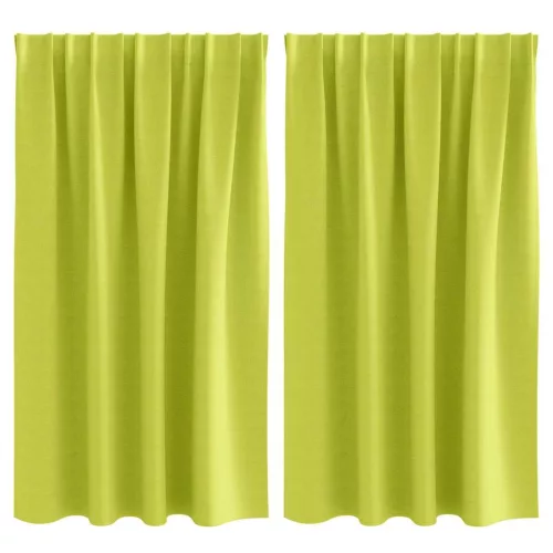  Fekete Függöny Gyűrűkkel 2 pcs Zöld 140 x 140 cm Poliészter