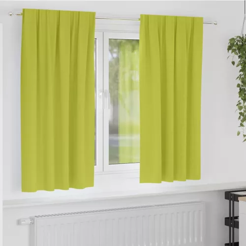  Fekete Függöny Gyűrűkkel 2 pcs Zöld 175 x 140 cm Poliészter