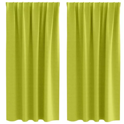  Fekete Függöny Gyűrűkkel 2 pcs Zöld 175 x 140 cm Poliészter