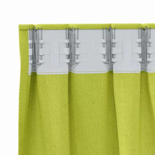  Fekete Függöny Gyűrűkkel 2 pcs Zöld 175 x 140 cm Poliészter