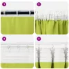 Fekete Függöny Gyűrűkkel 2 pcs Zöld 175 x 140 cm Poliészter