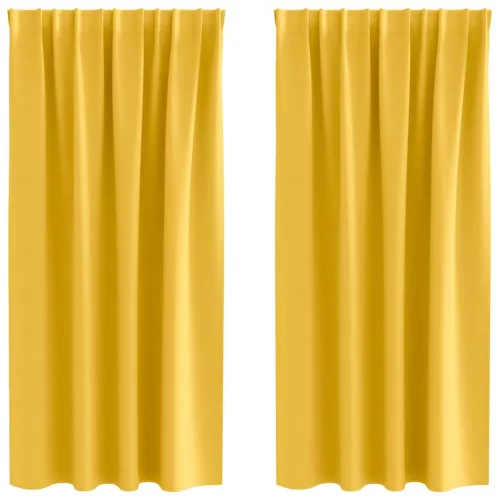  Függönyök függönyökkel 2 pcs mustársárga Poliészter