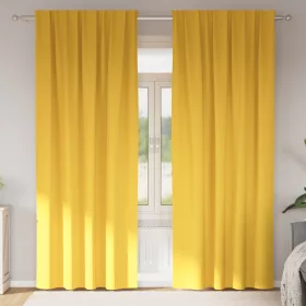  Függönyök 2 pcs mustársárga 225 x 140 cm Poliészter