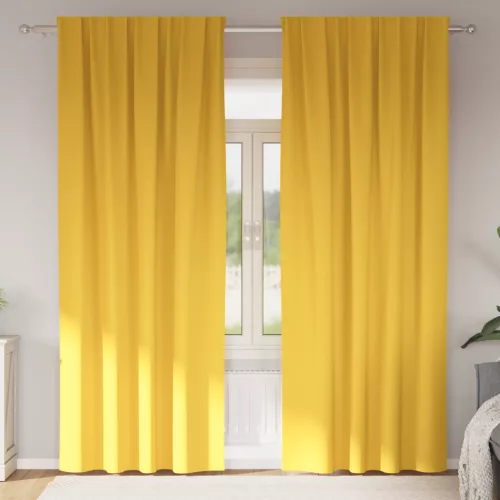 Függönyök 2 pcs mustársárga 225 x 140 cm Poliészter