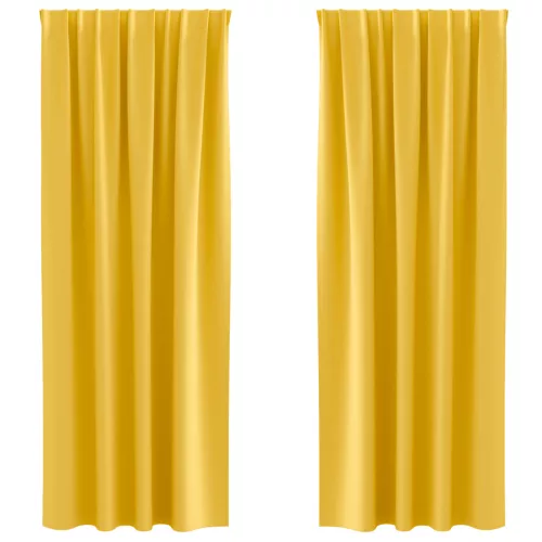  Függönyök 2 pcs mustársárga 260 x 140 cm Poliészter