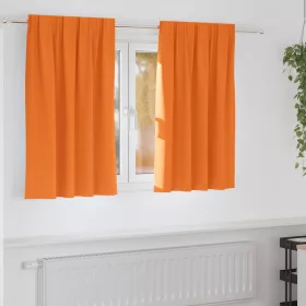    Függönyök 2 pcs Fényes narancssárga 140 x 140 cm Poliészter
