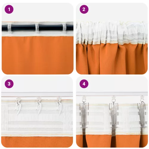  Sötétítő függönyök 2 pcs Fényes narancssárga 260 x 140 cm