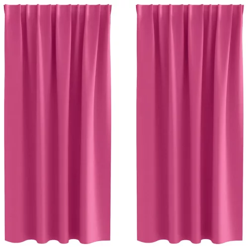  Függönyök függönyökkel 2 pcs Fényes rózsaszín Poliészter