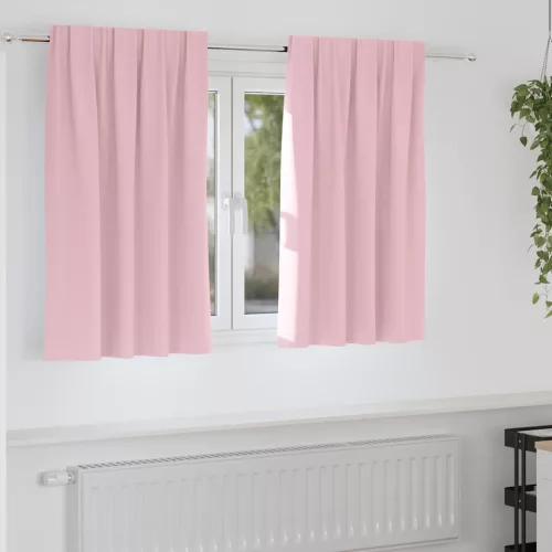  Fekete Függöny Gyűrűkkel 2 pcs Babarózsaszín 140 x 140 cm
