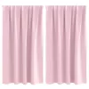  Fekete Függöny Gyűrűkkel 2 pcs Babarózsaszín 140 x 140 cm