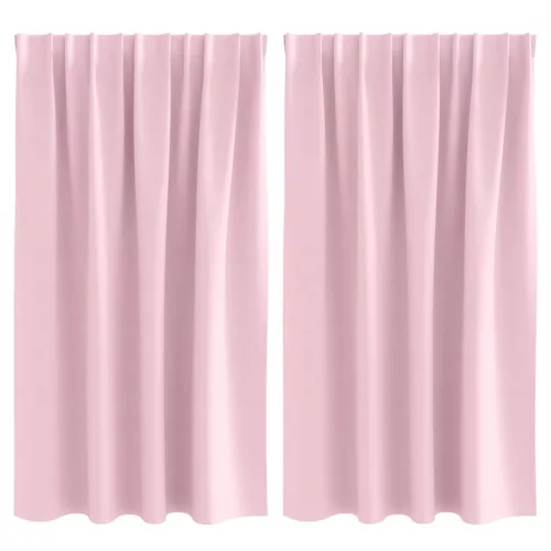  Fekete Függöny Gyűrűkkel 2 pcs Babarózsaszín 140 x 140 cm