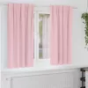  Fekete Függöny Gyűrűkkel 2 pcs Babarózsaszín 175 x 140 cm