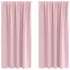  Fekete Függöny Gyűrűkkel 2 pcs Babarózsaszín 175 x 140 cm
