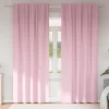  Fekete Függöny Gyűrűkkel 2 pcs Babarózsaszín 225 x 140 cm