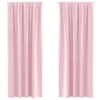  Fekete Függöny Gyűrűkkel 2 pcs Babarózsaszín 225 x 140 cm