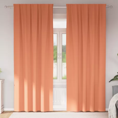  Függönyök függönyökkel 2 pcs Terrakotta 225 x 140 cm Poliészter