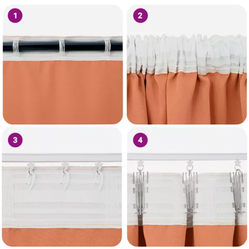  Függönyök függönyökkel 2 pcs Terrakotta 225 x 140 cm Poliészter